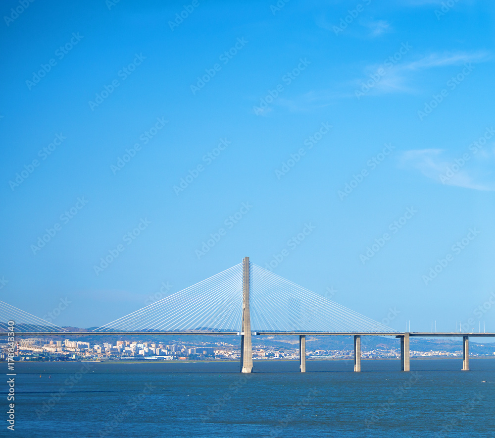 Vasco da gama bridge in Lisbon, Portugal.