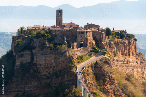 Beautiful panoramic view of the famous Civita di Bagnoregio, Lazio, Italy