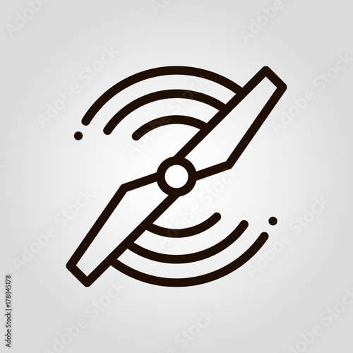  Flying drone isolated flat vector icon