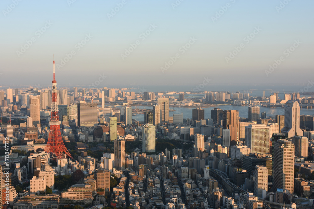 日本の東京都市景観「江東区や港区方面を望む」