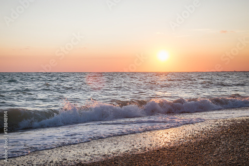 Beautiful sunset on the summer sea