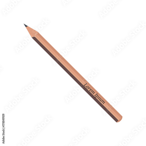 Pencil icon in flat design. Vector illustration. Pencil on white background with shadow.