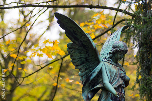 Angel Sculpture on Graveyard