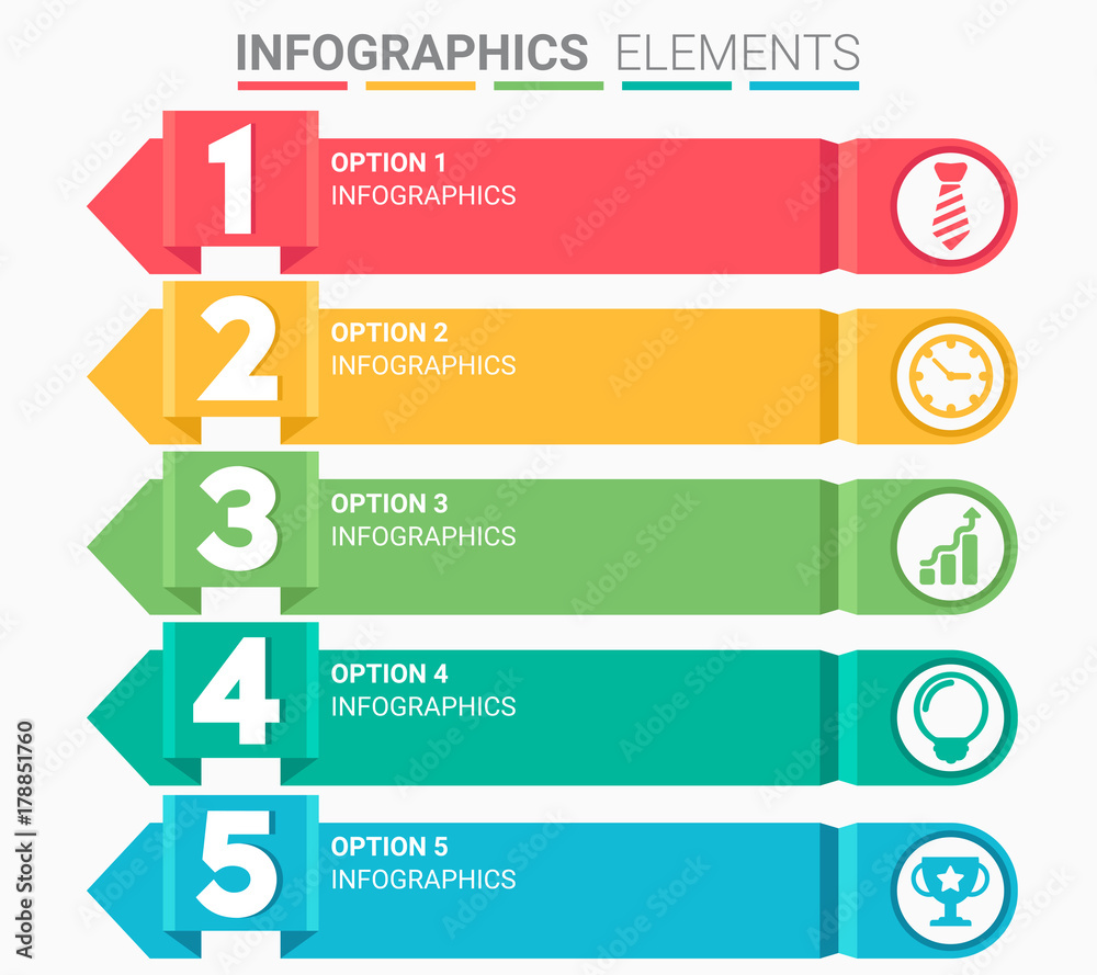 INFOGRAPHICS element abstract design the number top five list template INFOGRAPHICS element abstract design the number top five list template
