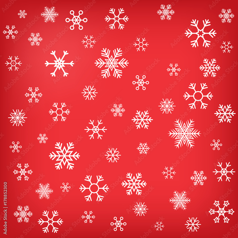 Snowflake icons on red paper background for gift warp design. vector illustration. Snowflake icons on red paper background for gift warp design. vector illustration.