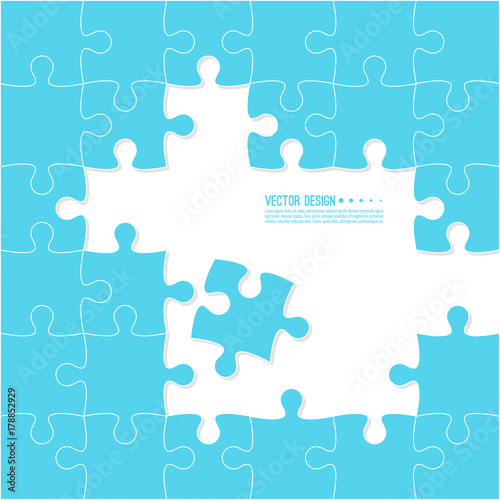 Abstract background made of Jigsaw puzzle pieces. Vector illustration.