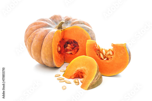 Nutmeg pumpkin isolated on white