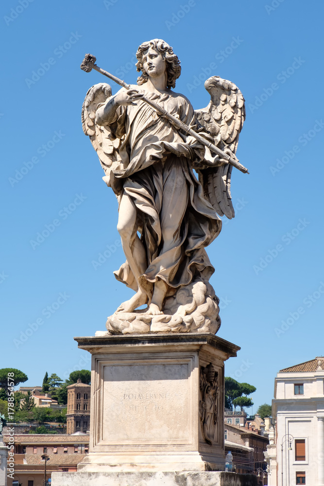 Old statue of an angel at Ponte Sant'Angelo in Rome