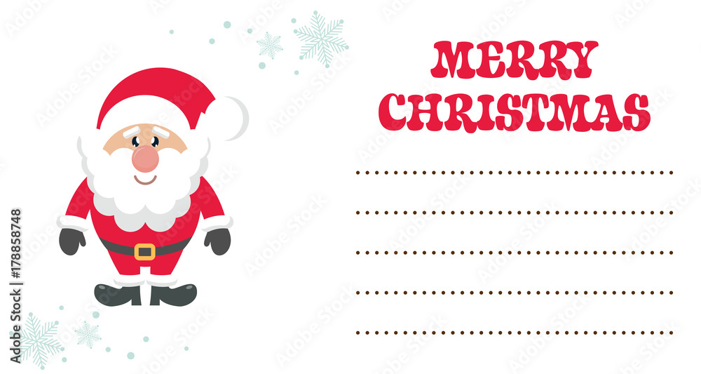 cartoon cute santa claus christmas card