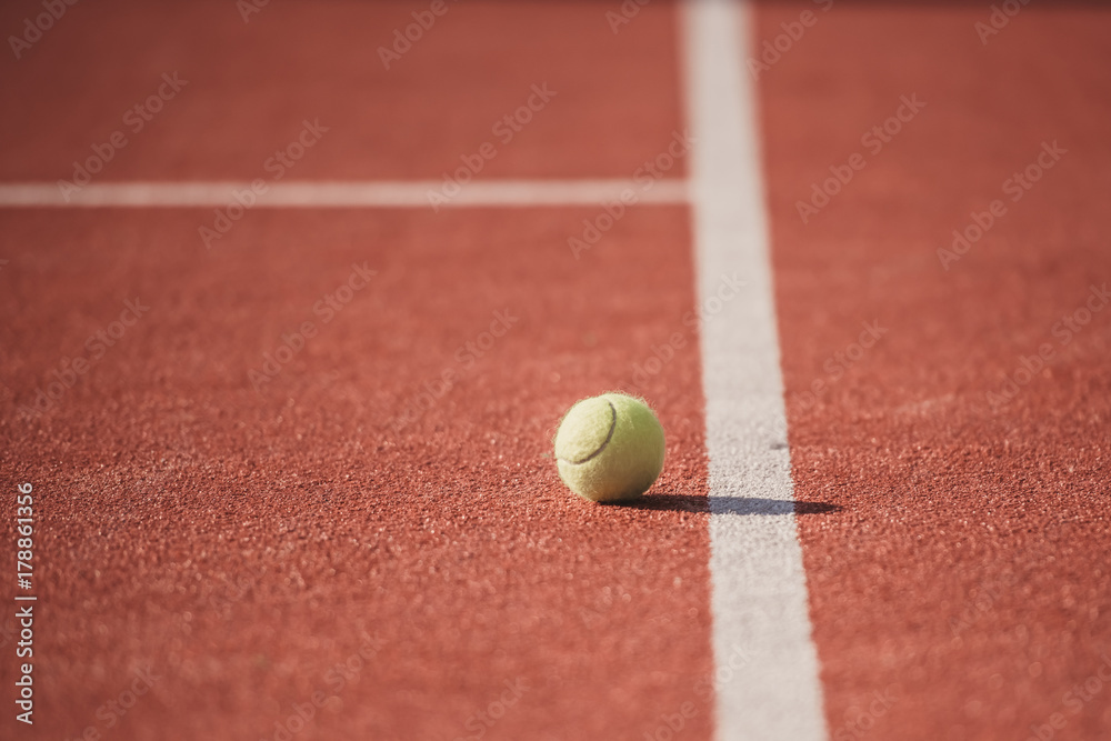 Tennis ball on court