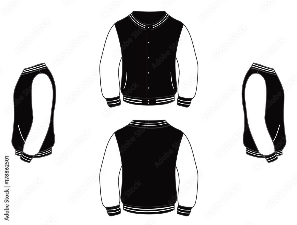 Fototapeta premium Blouson Teddy's (universitaire) Noir