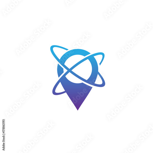 Atom Pin Logo and Icon Element Template