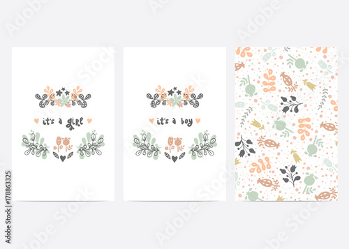 baby shower vector card template