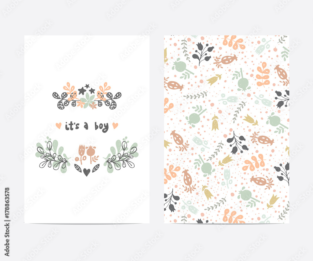 baby shower vector card template