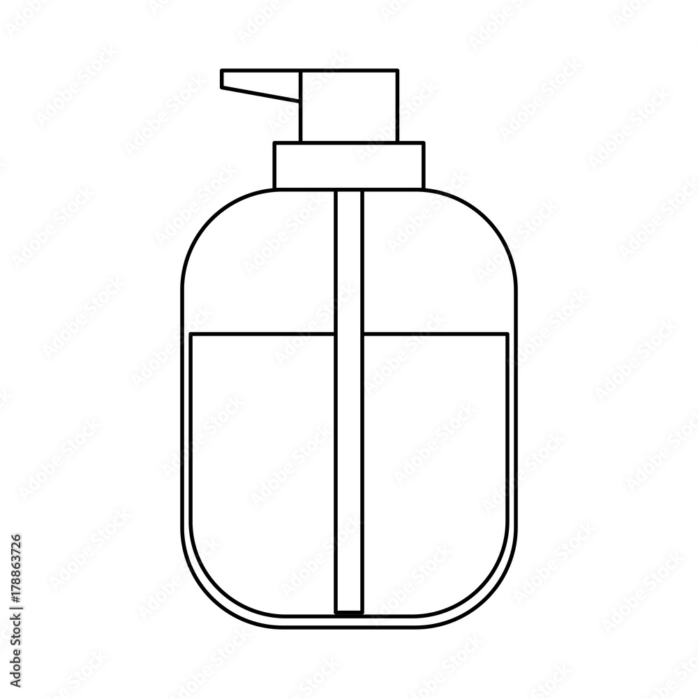 liquid soap bottle dispenser in monochrome silhouette liquid soap bottle dispenser in monochrome silhouette
