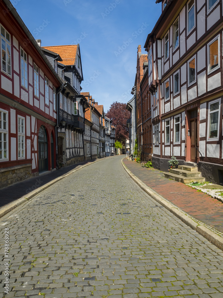 Altstadt mit historischen Fachwerkhäusern, Hildesheim, Niedersachsen, Deutschland