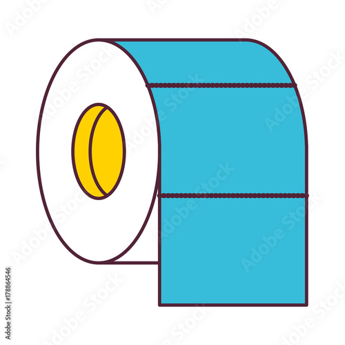 toilet paper roll in color sections silhouette