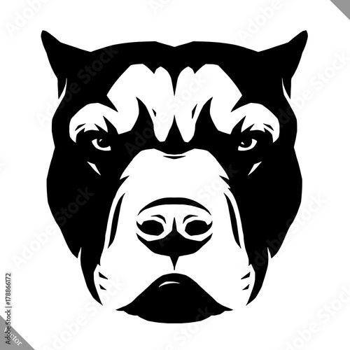 black and white linear paint draw dog vector illustration