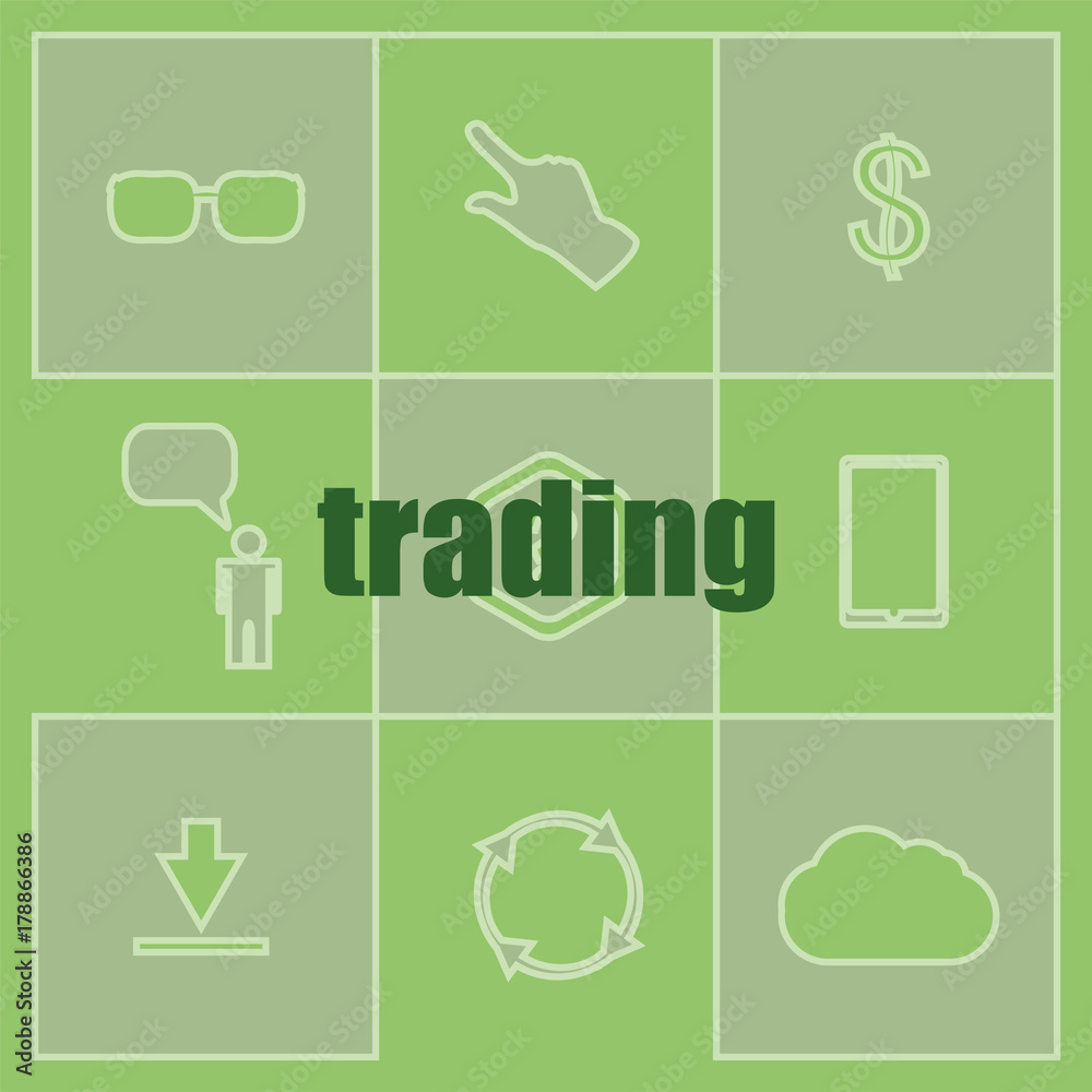 Fototapeta premium Text trading. Business concept . Set of infographics elements