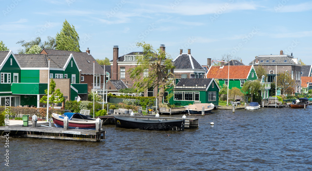 Traditional dutch houses in Zaandam, Netherlands