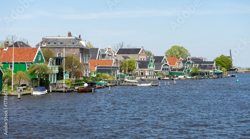 Traditional dutch houses in Zaandam, Netherlands