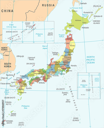 Japan Map - Vector Illustration