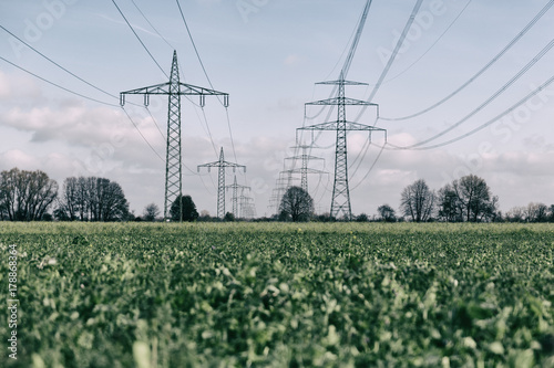 power pylons on green field 2