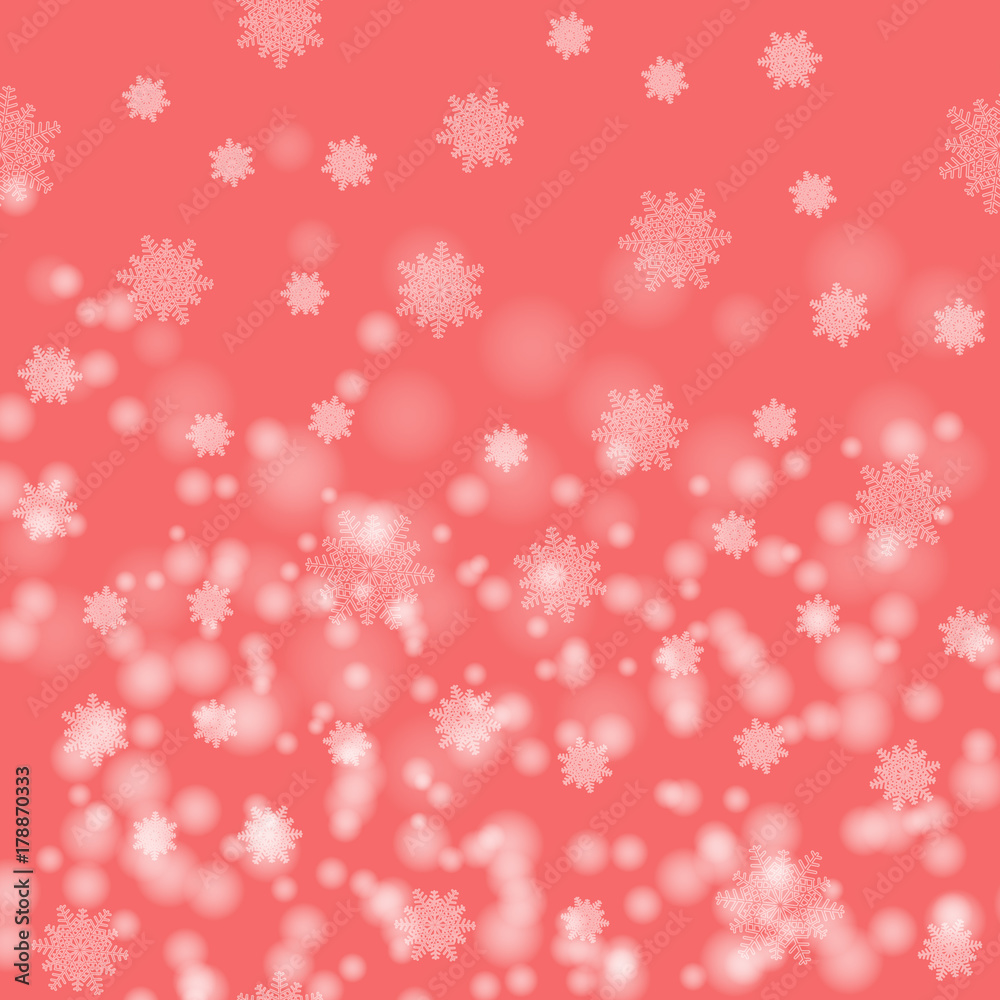 Beautiful Christmas image . White snow flakes on a pink background. Vector abstract Pattern . Beautiful Christmas image . White snow flakes on a pink background. Vector abstract Pattern .