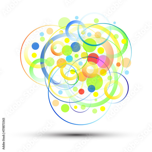 Abstract color circles on white background