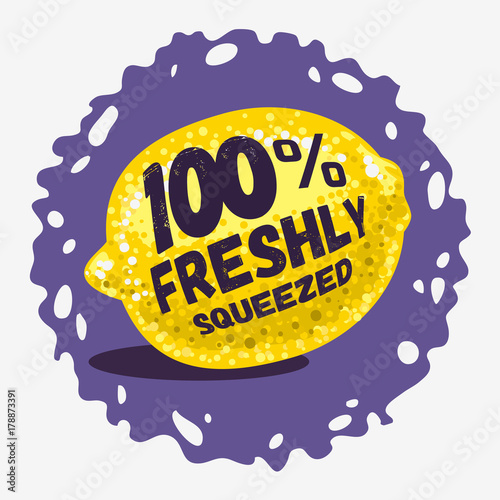 Freshly Squeezed Homemade Lemonade Design With A Lemon Illustrat