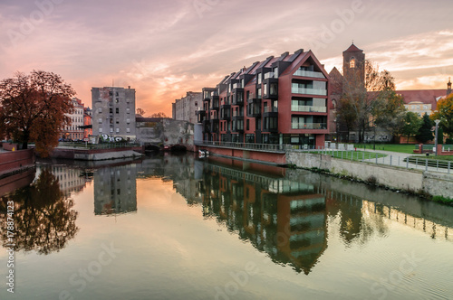 View of an old mill in Wroclaw from Slodowa Island