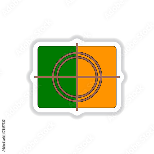 Vector illustration in paper sticker style frame and focusing screen