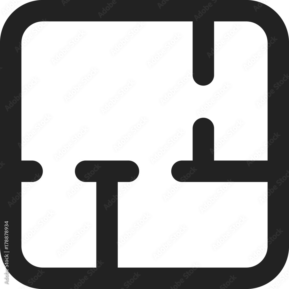 Floor Plan Icon Simple Line Vector Floor Plan Icon Simple Line Vector