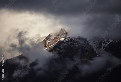 Himalayan peak at sunset in Nepal © oles619