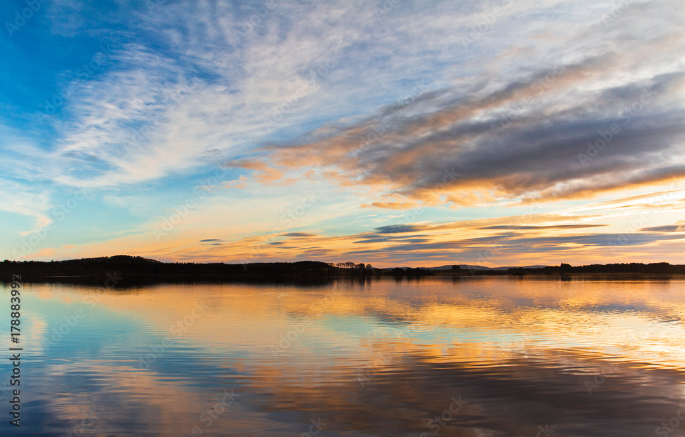 Sunset. Beautiful Sunset reflection in water