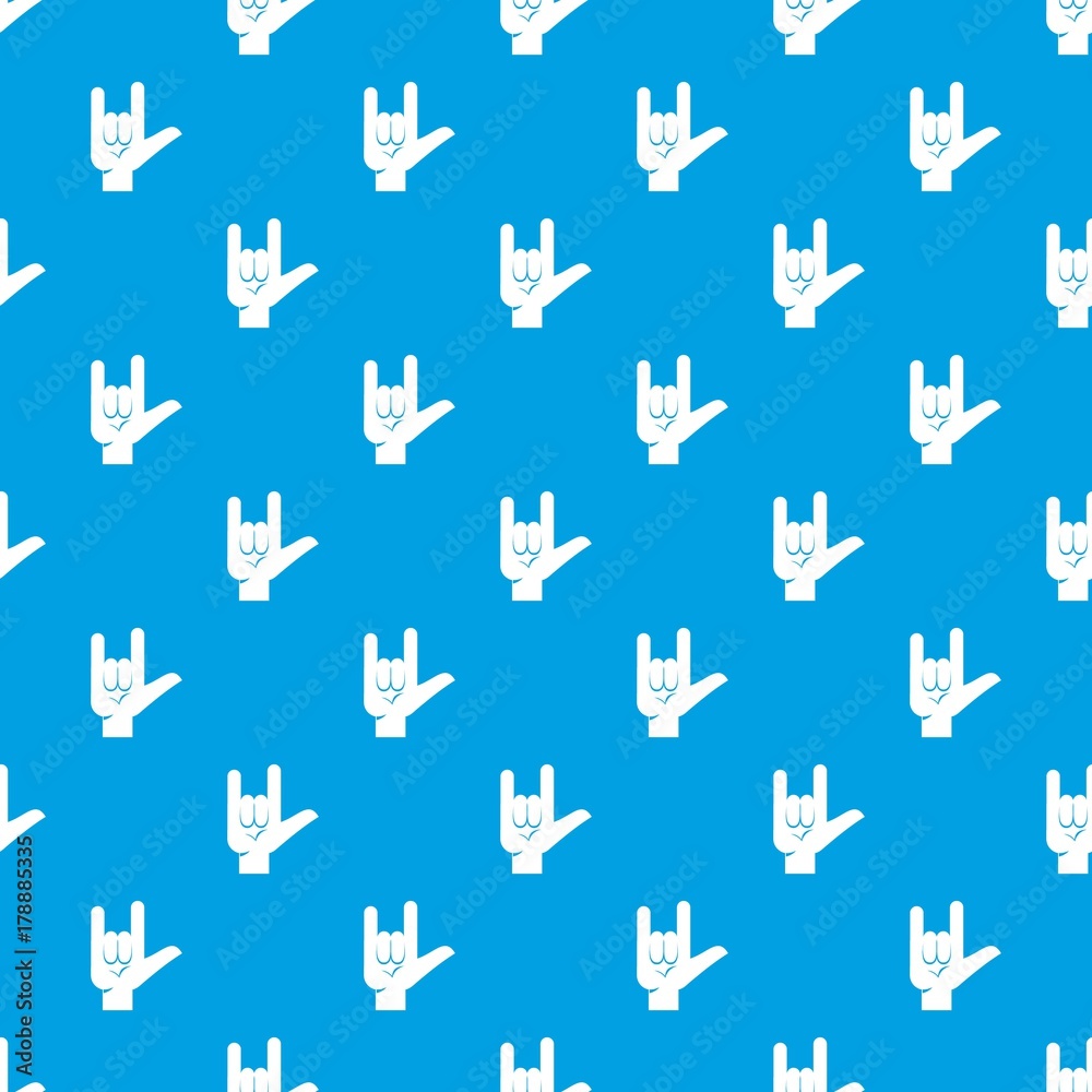 Rock gesture pattern seamless blue Rock gesture pattern seamless blue
