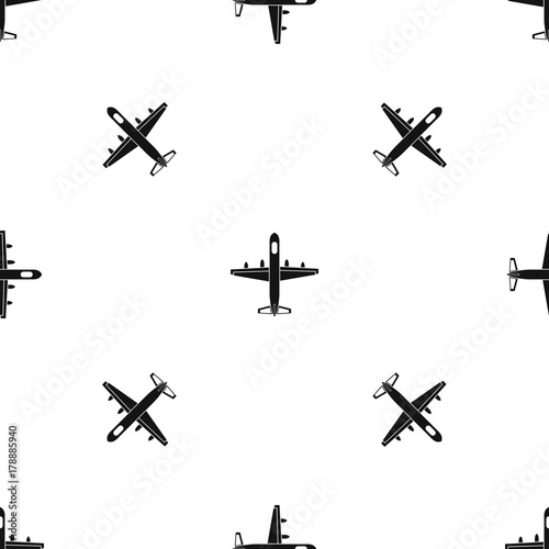 Military plane pattern seamless black