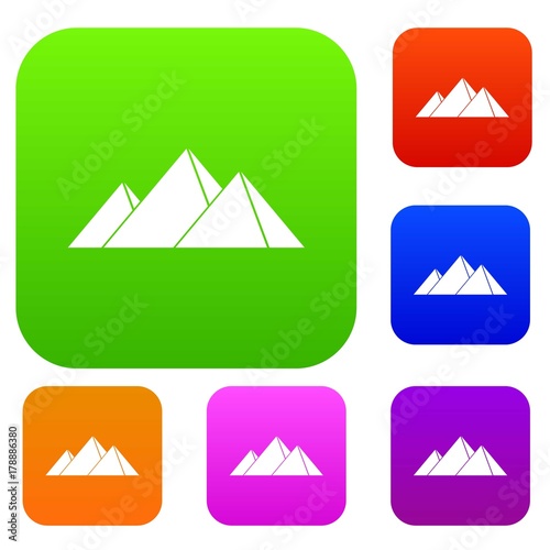 Pyramids in Giza set color collection