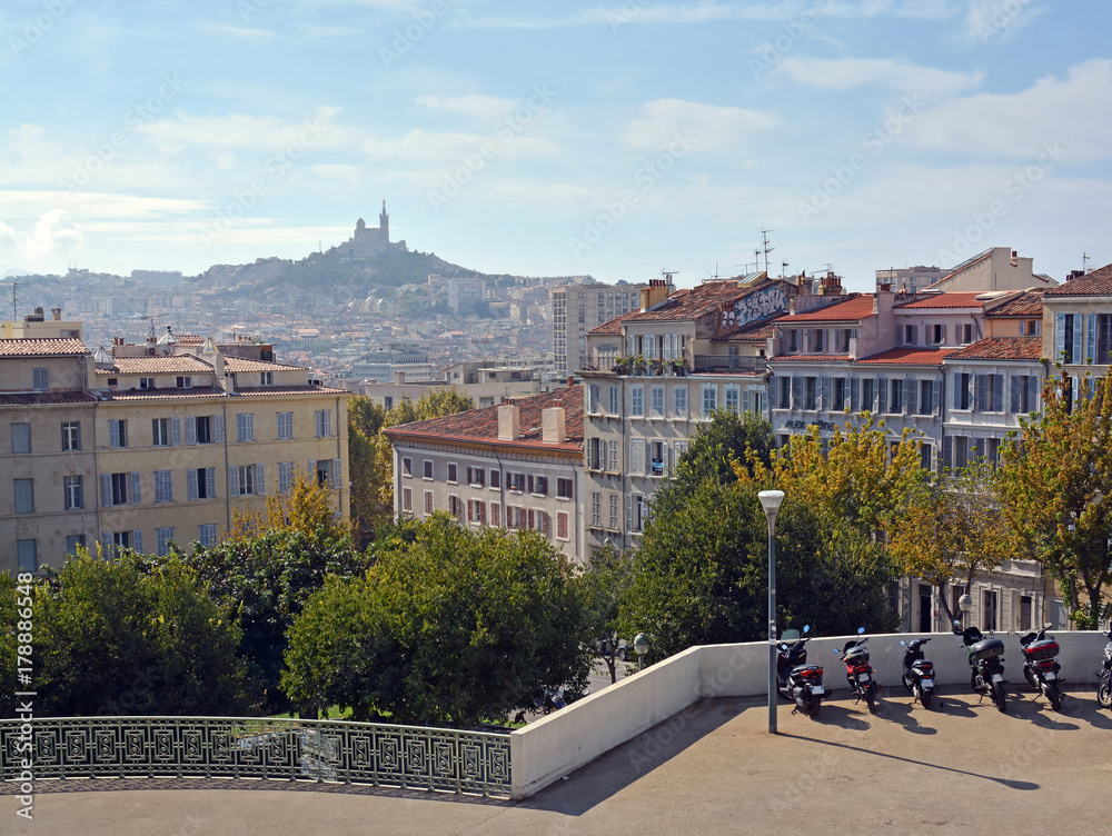 View over Marseilles in Autumn from Railway Station, France