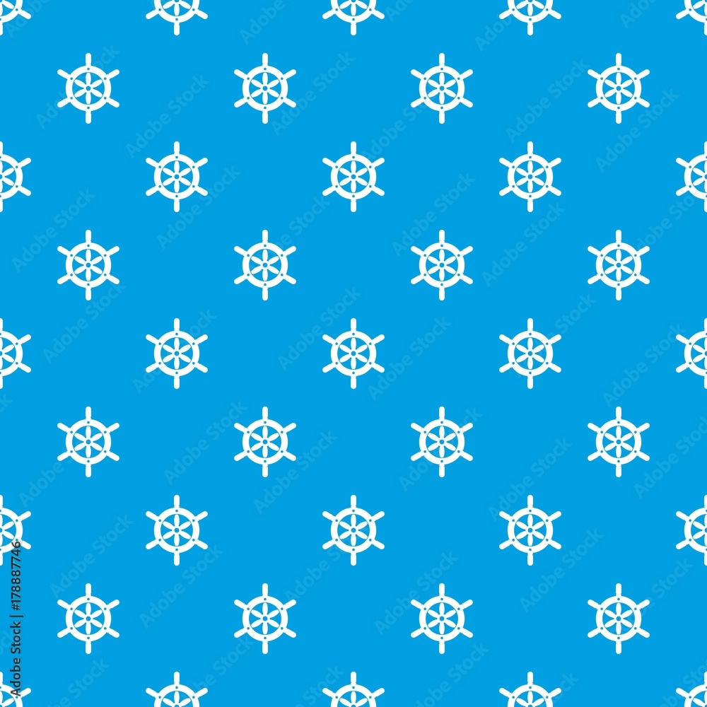 Ship wheel pattern seamless blue