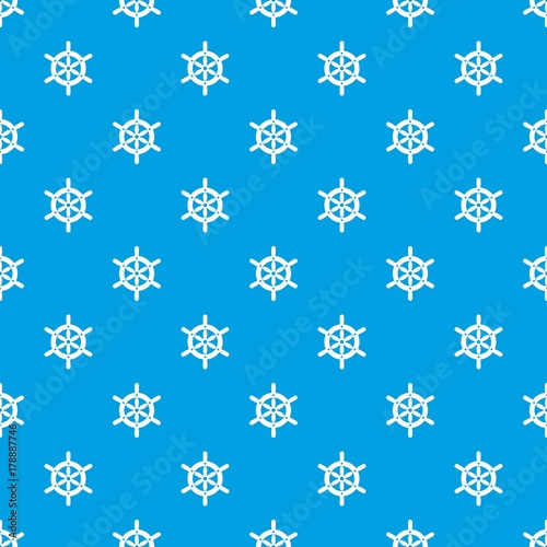 Ship wheel pattern seamless blue