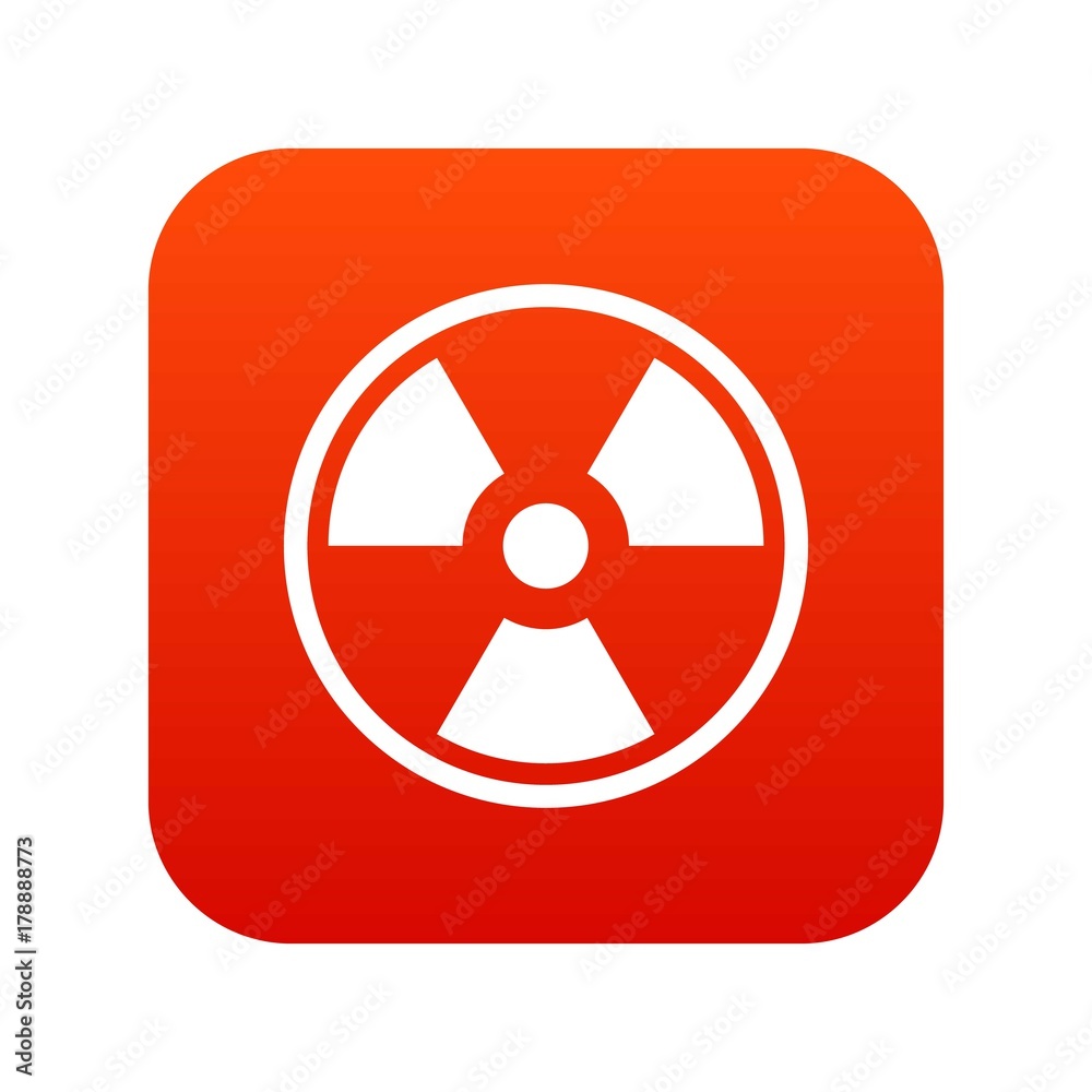 Danger nuclear icon digital red Danger nuclear icon digital red