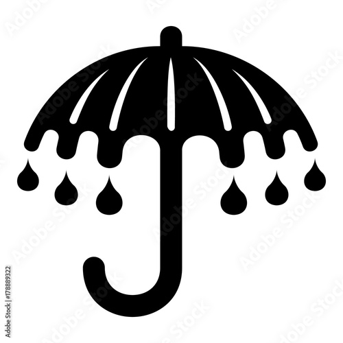 Wet umbrella icon, simple style