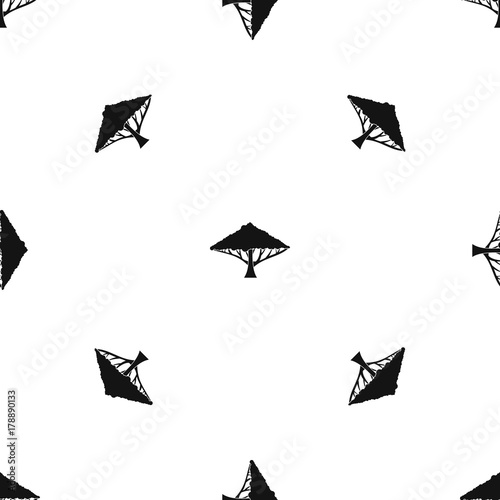 Tree with a spreading crown pattern seamless black
