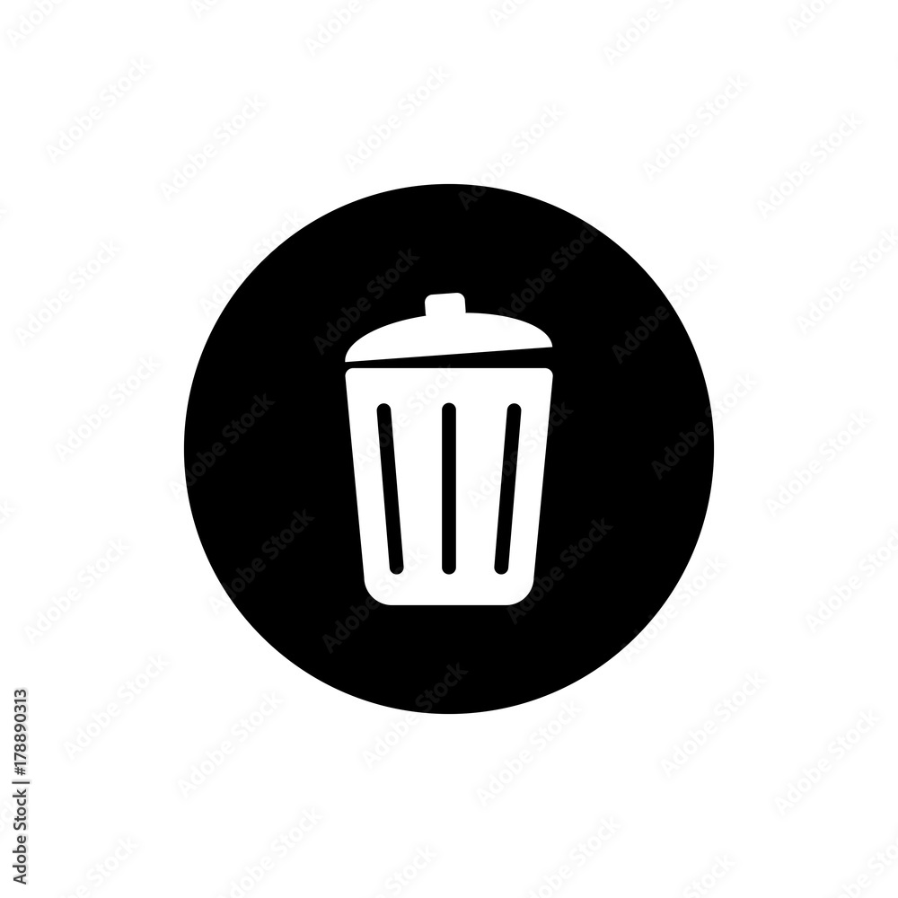 waste bin round icon vector waste bin round icon vector