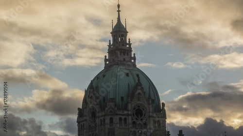 The dome of the New Town Hall in Hannover with a fantastic view of the city photo