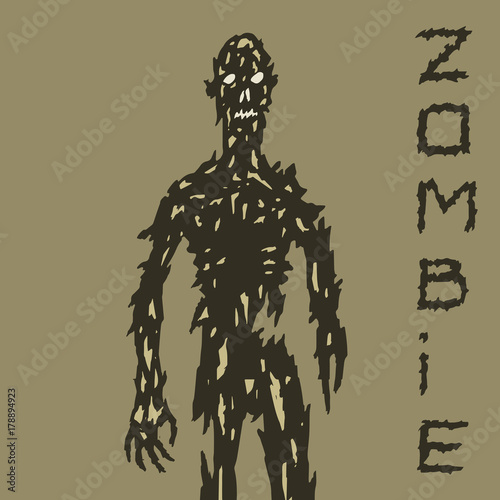 Scary ghoul coming for you. Vector illustration.