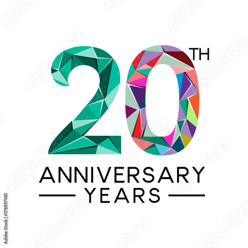 20th anniversary years abstract triangle
