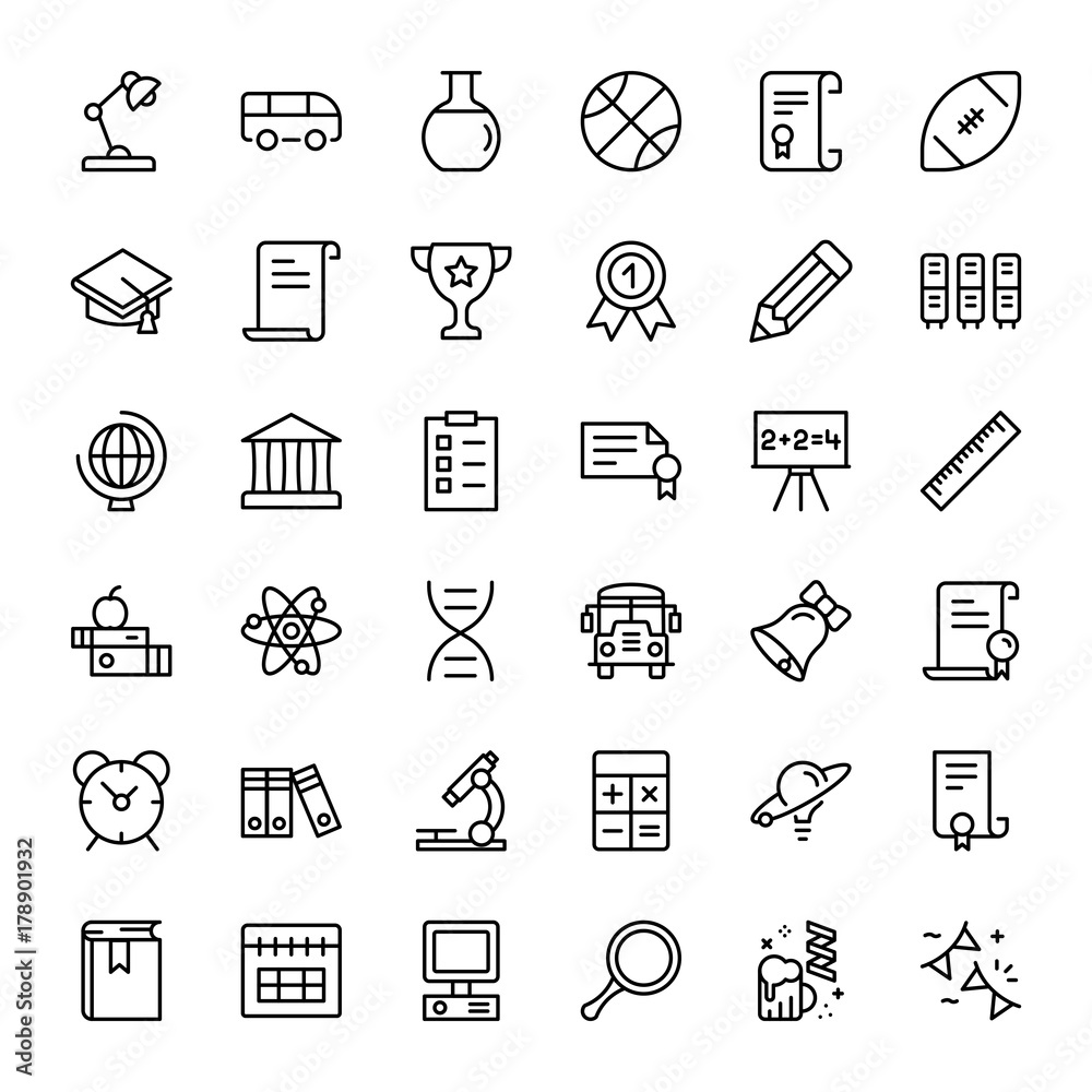 Fototapeta premium Graduation icon set. 
