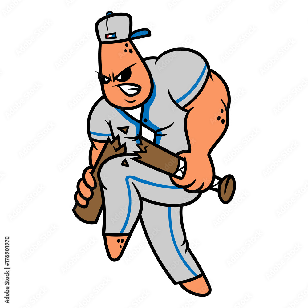 Cartoon Angry Starfish Baseball Player Cartoon Angry Starfish Baseball Player